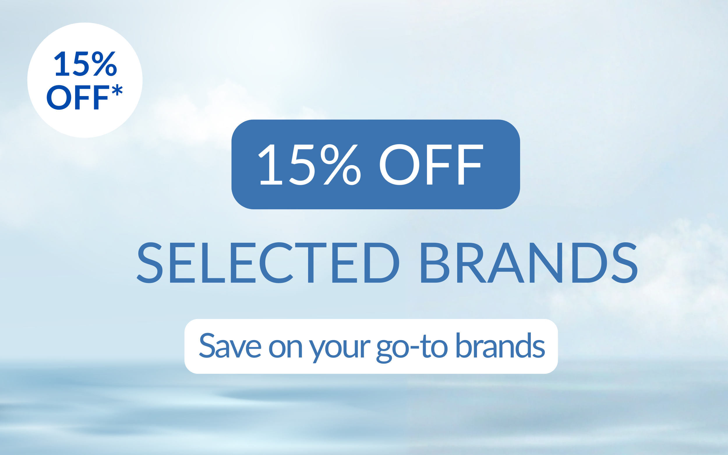 15% OFF SELECTED BRANDS
