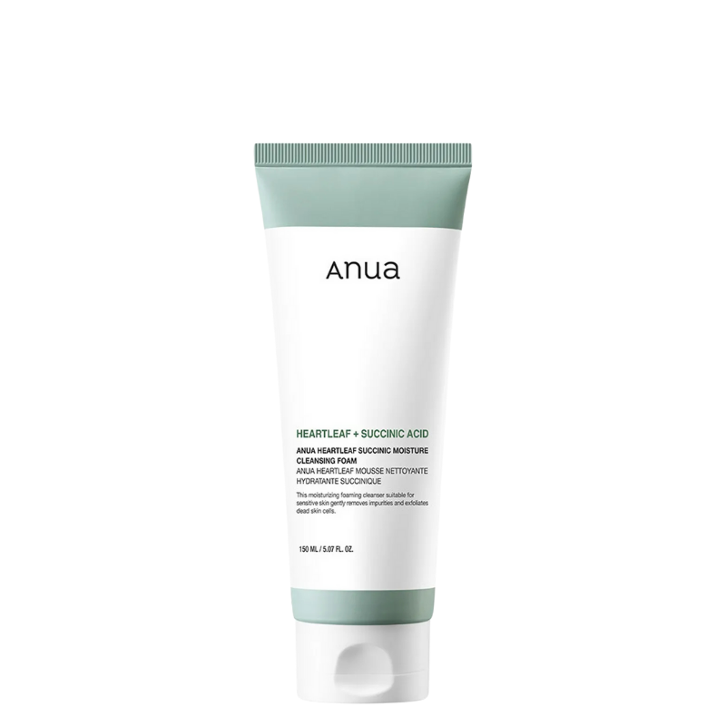 ANUA HEARTLEAF SUCCINIC MOISTURE CLEANSING FOAM | BONIIK Best Korean Beauty Skincare Makeup Store in Australia