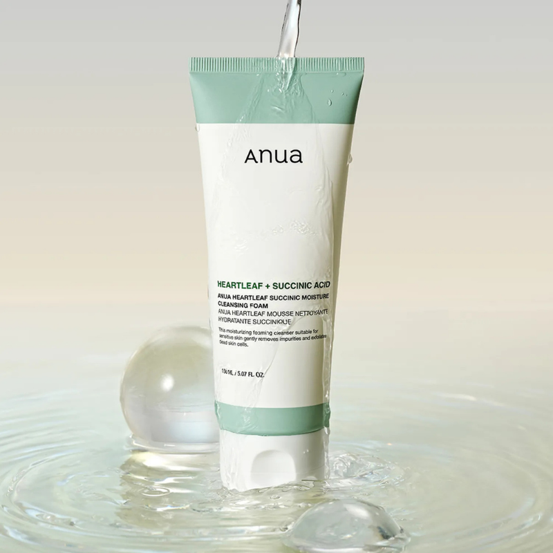 ANUA HEARTLEAF SUCCINIC MOISTURE CLEANSING FOAM | BONIIK Best Korean Beauty Skincare Makeup Store in Australia