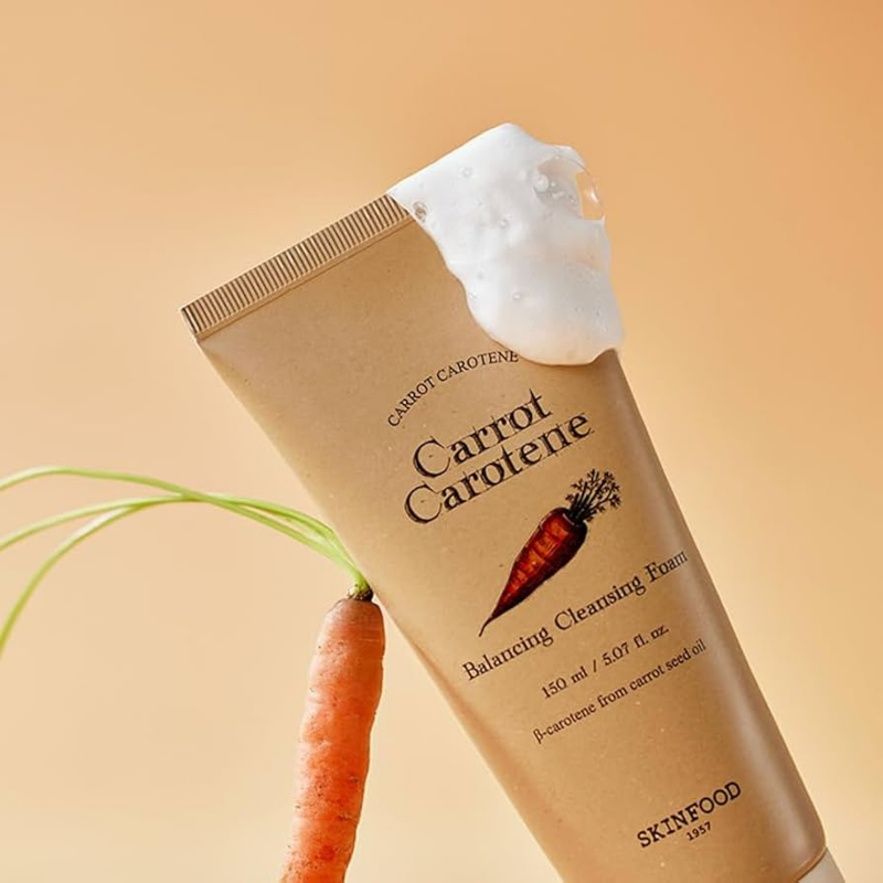SKINFOOD Carrot Carotene Balancing Cleansing Foam | BONIIK Best Korean Beauty Skincare Makeup Store in Australia