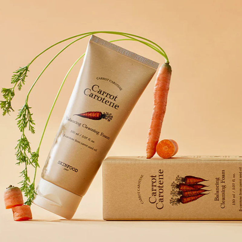 SKINFOOD Carrot Carotene Balancing Cleansing Foam | BONIIK Best Korean Beauty Skincare Makeup Store in Australia