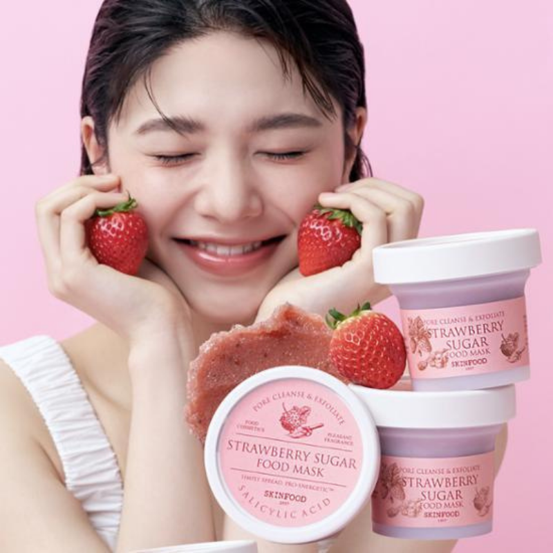 SKINFOOD Strawberry Sugar Food Mask | BONIIK Best Korean Beauty Skincare Makeup Store in Australia