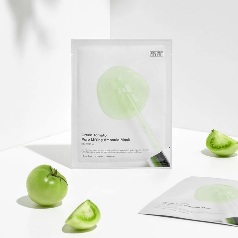 SUNGBOON EDITOR Green Tomato Pore Lifting Ampoule Mask | BONIIK Best Korean Beauty Skincare Makeup Store in Australia