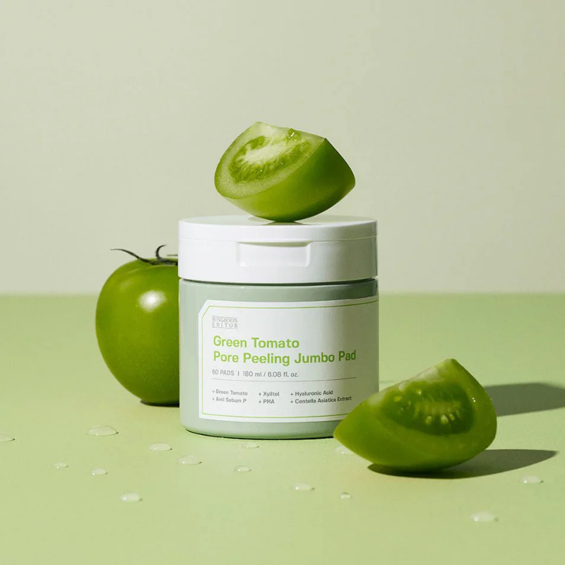 SUNGBOON EDITOR Green Tomato Pore Peeling Jumbo Pad | BONIIK Best Korean Beauty Skincare Makeup Store in Australia
