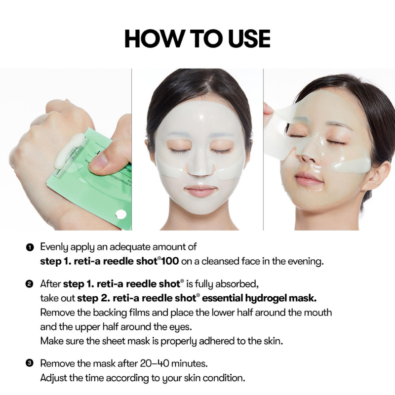 VT RETI-A REEDLE SHOT 100 2 STEP HYDROGEL MASK | BONIIK Best Korean Beauty Skincare Makeup Store in Australia