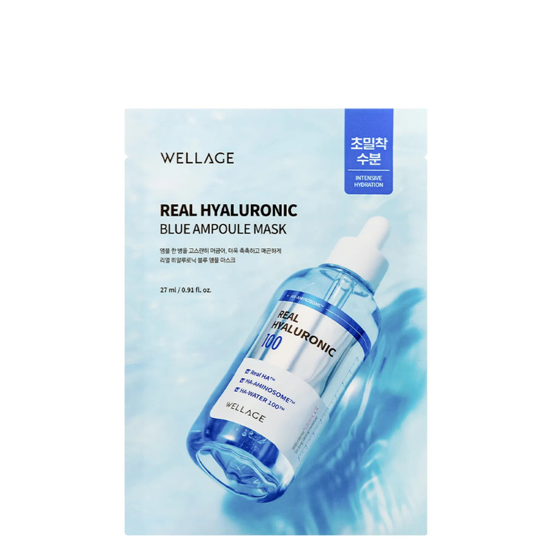 WELLAGE Real Hyaluronic Blue Ampoule Mask | BONIIK Best Korean Beauty Skincare Makeup Store in Australia