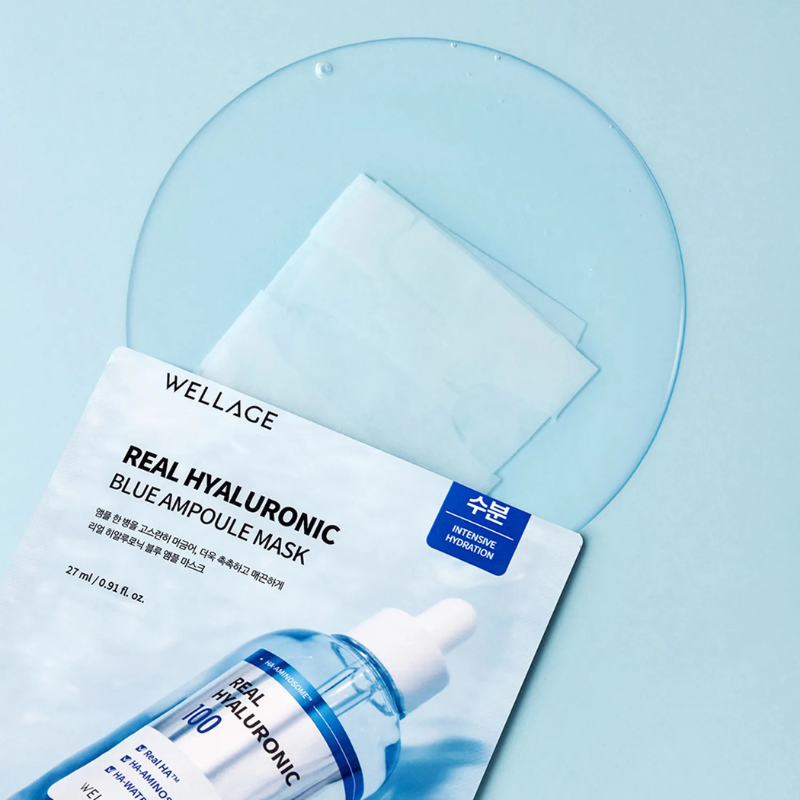 WELLAGE Real Hyaluronic Blue Ampoule Mask | BONIIK Best Korean Beauty Skincare Makeup Store in Australia