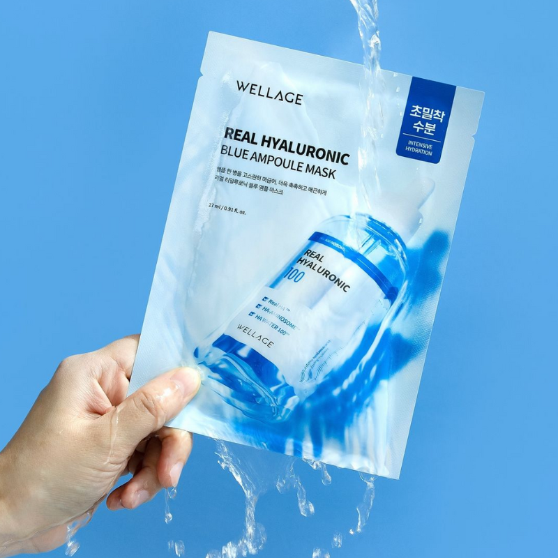 WELLAGE Real Hyaluronic Blue Ampoule Mask | BONIIK Best Korean Beauty Skincare Makeup Store in Australia