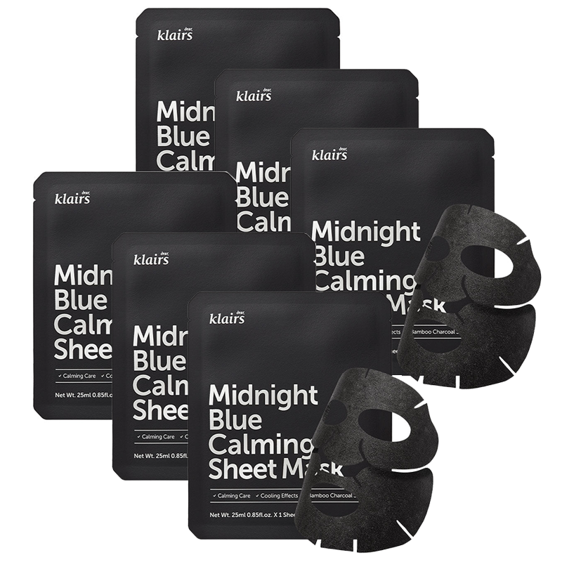 DEAR KLAIRS Midnight Blue Calming Sheet Mask Bundle (6pcs)