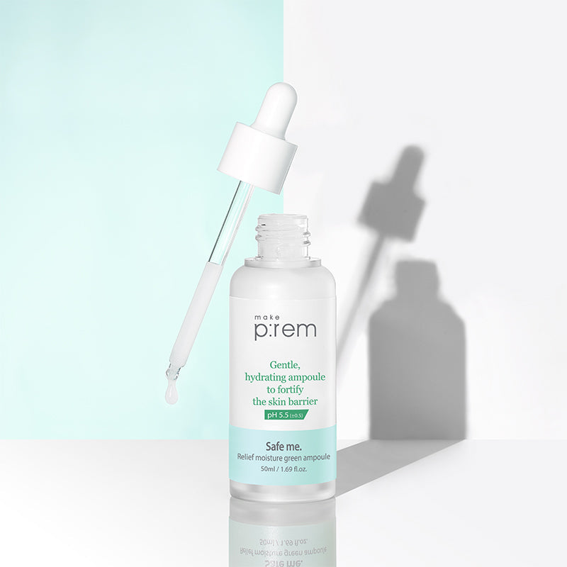 MAKE P:REM Safe Me. Relief Moisture Green Ampoule | Dermatologially tested skincare | BONIIK