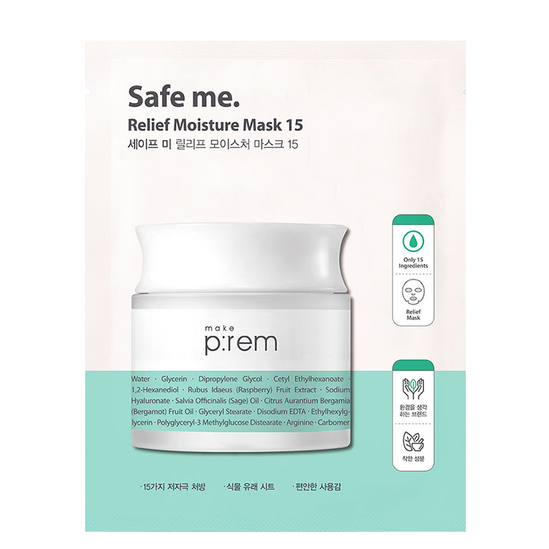 MAKE P:REM Safe Me. Relief Moisture Mask 15 | BONIIK Best Korean Beauty Skincare Makeup Store in Australia