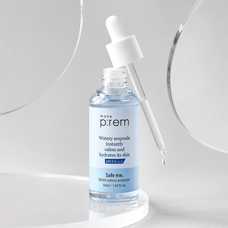 MAKE P:REM Safe Me. Relief Watery Ampoule | BONIIK Best Korean Beauty Skincare Makeup Store in Australia