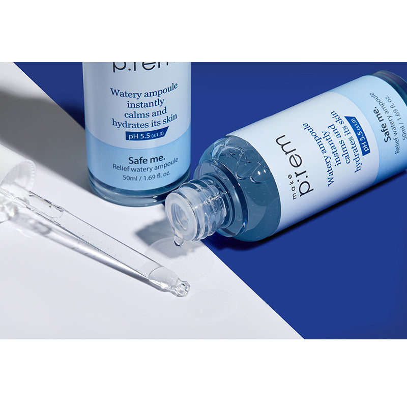 MAKE P:REM Safe Me. Relief Watery Ampoule | BONIIK Best Korean Beauty Skincare Makeup Store in Australia