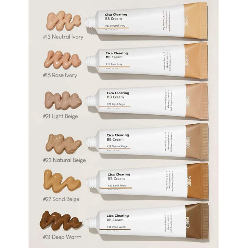 PURITO Cica Clearing BB Cream Shades BONIIK Best Korean Beauty Skincare Makeup Store in Australia