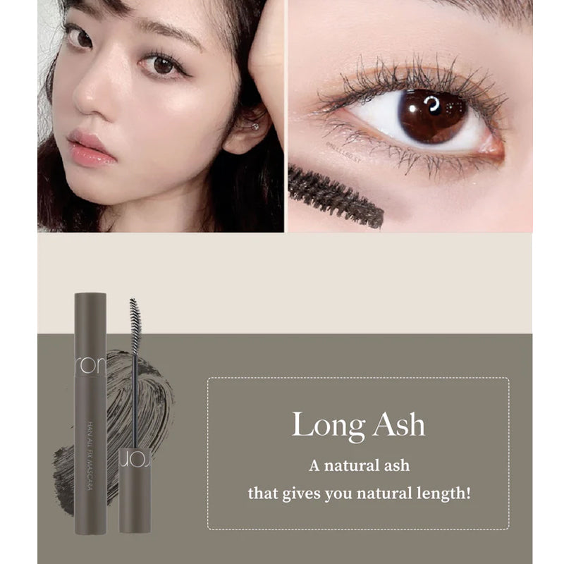 ROMAND Han All Fix Mascara Long Ash | BONIIK Best Korean Beauty Skincare Makeup Stoeautre in Australia