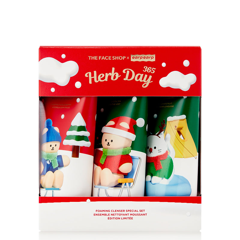 THE FACE SHOP Herb Day 365 Foaming Cleanser Special Set (Christmas Edition)  | BONIIK Best Korean Beauty Skincare Makeup Store in Australia