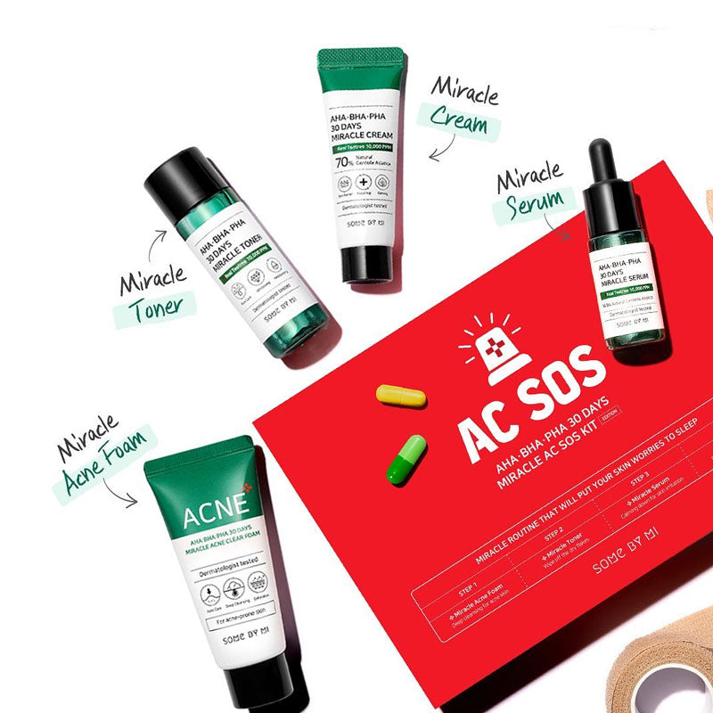 SOME BY MI AHA BHA PHA 30 Days Miracle AC SOS Kit | Skin Care Set | BONIIK Best Korean Beauty Skincare Makeup Store in Australia