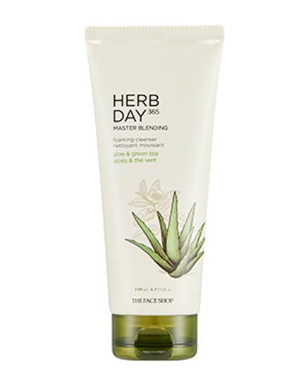 THE FACE SHOP Herb Day 365 Master Blending Foaming Cleanser - Aloe & Green Tea | CLEANSER | BONIIK