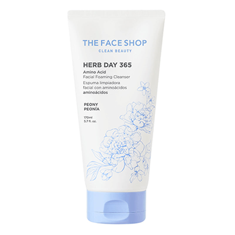 THE FACE SHOP Herb Day 365 Amino Acid Facial Foaming Cleanser Peony | BONIIK Best Korean Beauty Skincare Makeup Store in Australia