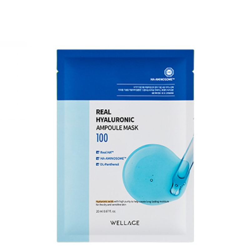 WELLAGE Real Hyaluronic Blue Ampoule Mask | BONIIK Best Korean Beauty Skincare Makeup Store in Australia