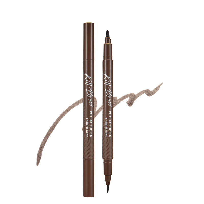 CLIO Kill Brow Dual Tattoo Pen 1 Natural Brown | BONIIK Best Korean Beauty Skincare Makeup Store in Australia