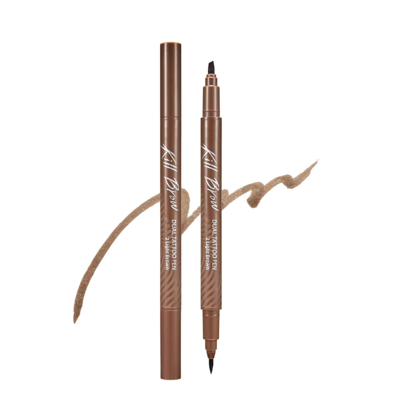 CLIO Kill Brow Dual Tattoo Pen 2 Light Brown | BONIIK Best Korean Beauty Skincare Makeup Store in Australia