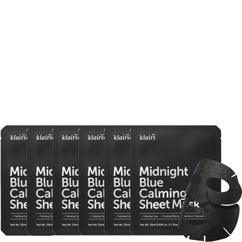 DEAR KLAIRS Midnight Blue Calming Sheet Mask Bundle (6pcs) | BONIIK