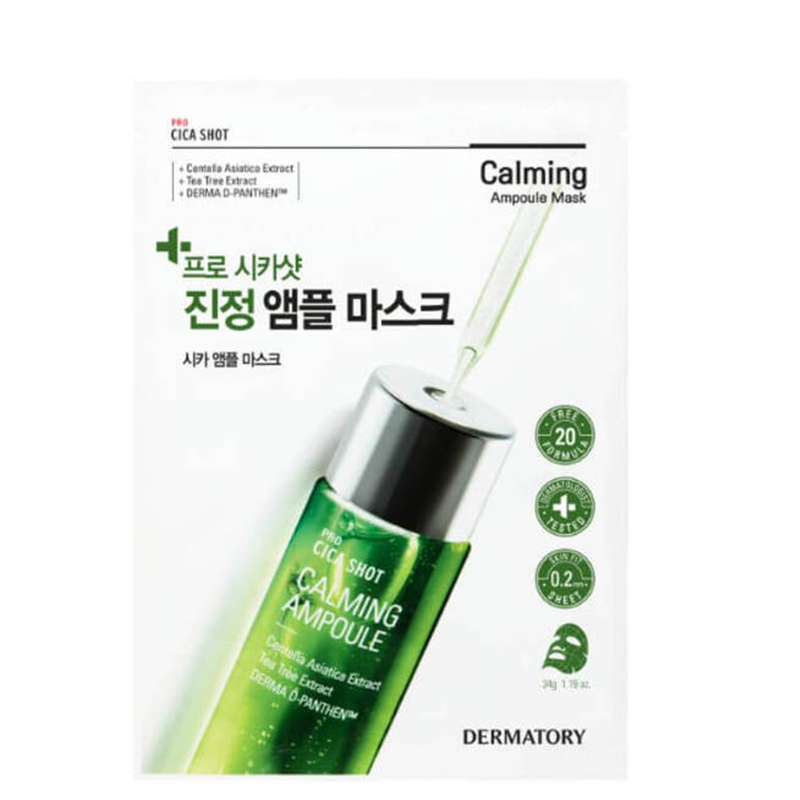 DERMATORY Pro Cica Shot Calming Ampoule Mask | Shop BONIIK K-Beauty