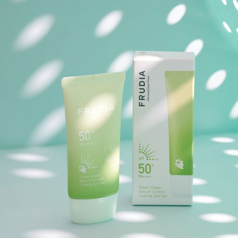 FRUDIA Green Grape Sebum Control Cooling Sun Gel | BONIIK Best Korean Beauty Skincare Makeup Store in Australia