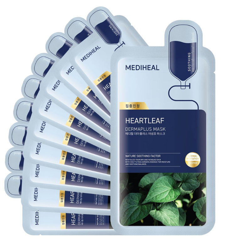 MEDIHEAL DERMAPLUS HEARTLEAF MASK | BONIIK Best Korean Beauty Skincare Makeup Store in Australia