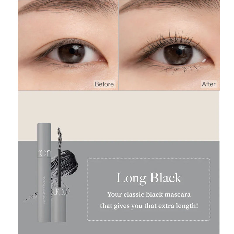ROMAND Han All Fix Mascara Long Black | BONIIK Best Korean Beauty Skincare Makeup Store in Australia 