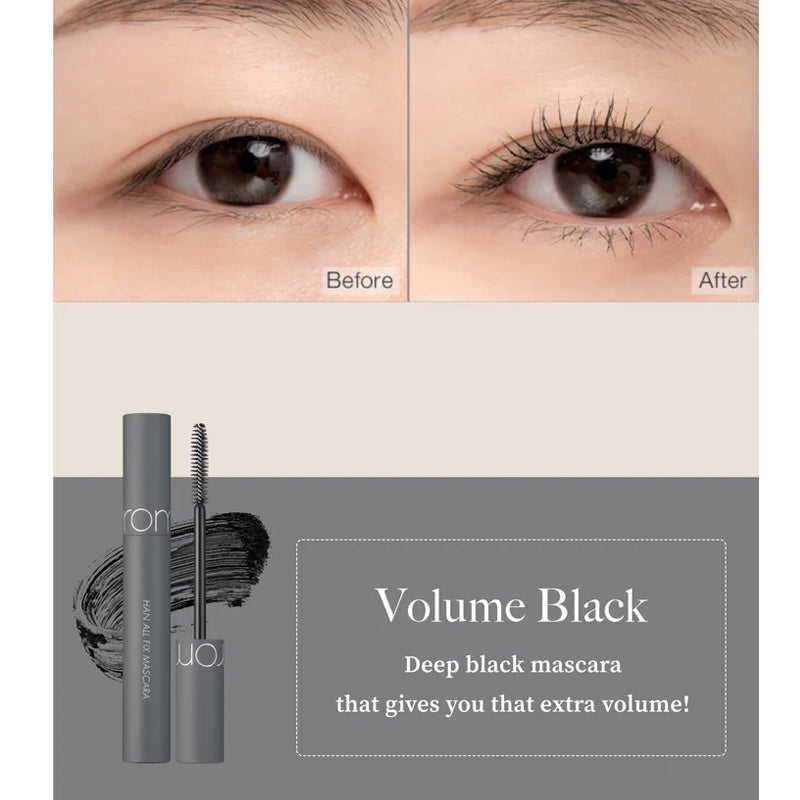 ROMAND Han All Fix Mascara Volume Black | BONIIK Best Korean Beauty Skincare Makeup Store in Australia