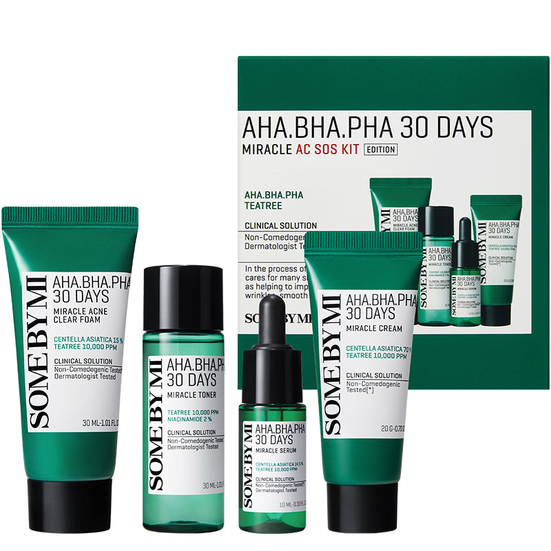 SOME BY MI AHA BHA PHA 30 Days Miracle AC SOS Kit | Skin Care Set | BONIIK Best Korean Beauty Skincare Makeup Store in Australia