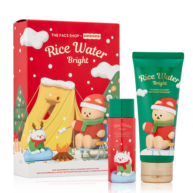 THE FACE SHOP Rice Water Bright Facial Cleansing Foam & Oil Duo | BONIIK Best Korean Beauty Skincare Makeup Store in Australia