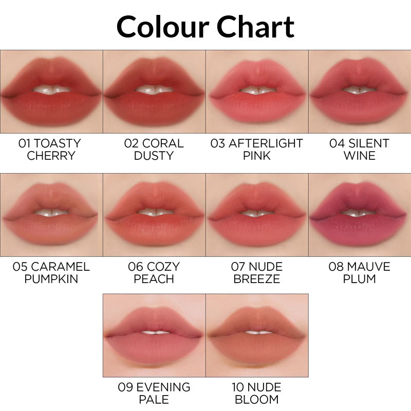 CLIO Dewy Blur Tint Colour Chart BONIIK Korean Beauty Australia