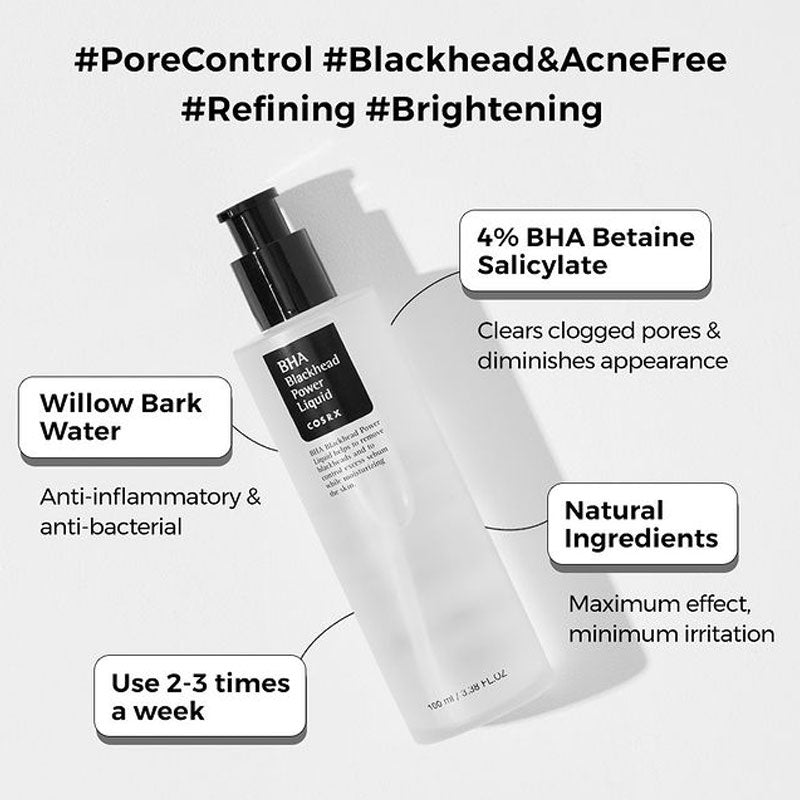 COSRX BHA Blackhead Power Liquid | Korean Essence | BONIK Best Korean Skincare Korean Makeup Australia