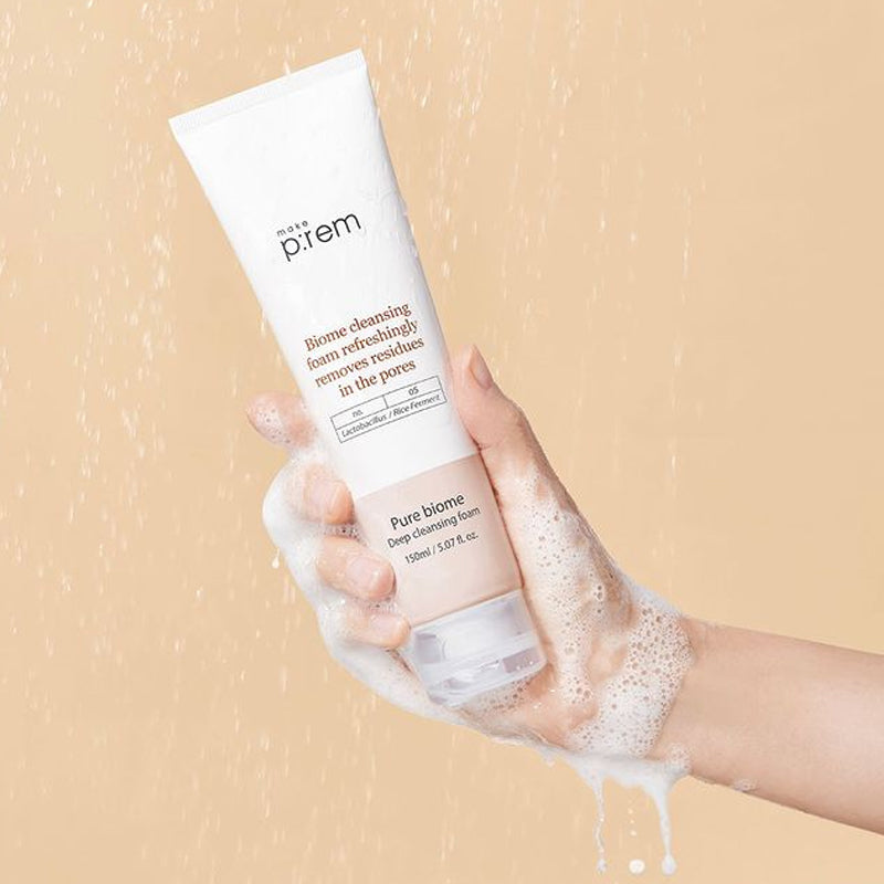 MAKE P:REM Pure Biome Deep Cleansing Foam | BONIIK Best Korean Beauty Skincare Makeup Store in Australia