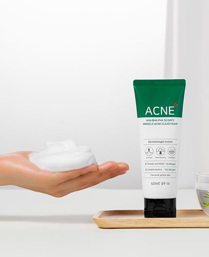 SOME BY MI AHA BHA PHA 30 Days Miracle Acne Clear Foam | Face wash for acne skin | BONIIK Best Korean Beauty Store in Australia