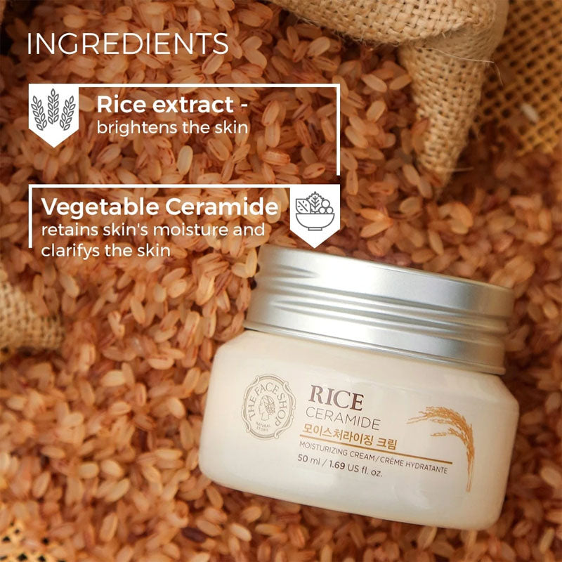 THE FACE SHOP Rice & Ceramide Moisturizing Cream | MOISTURISER | BONIIK