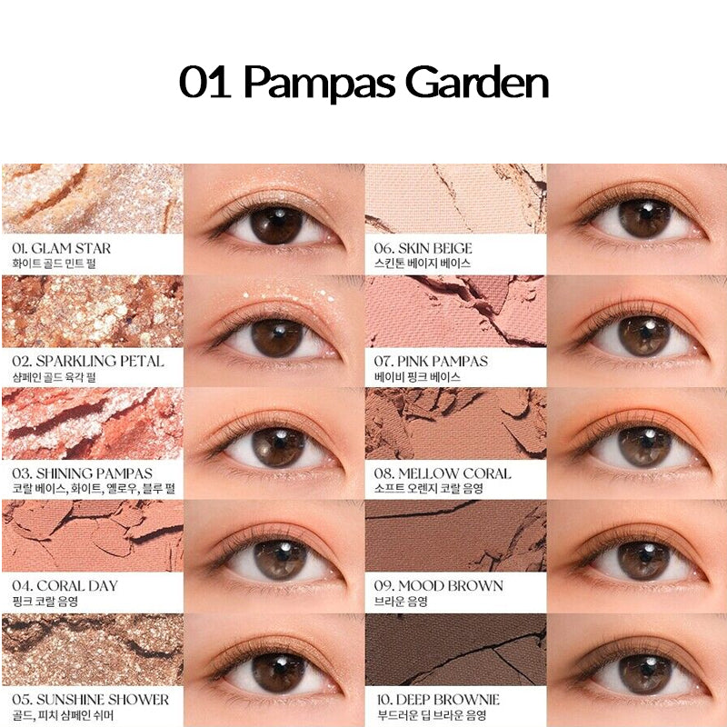 ROMAND Better Than Palette 01 Pampas Garden Swatch | BONIIK Best Korean Beauty Skincare Makeup Store in Australia