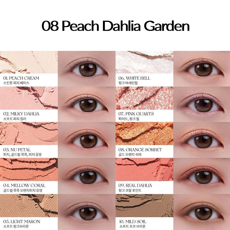 ROMAND Better Than Palette 08 Peach Dahlia Garden Swatch | BONIIK Best Korean Beauty Skincare Makeup Store in Australia