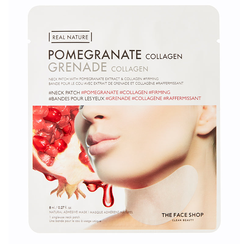 THE FACE SHOP Real Nature Pomegranate Collagen Neck Patch | BONIIK Best Korean Beauty Skincare Makeup Store in Australia