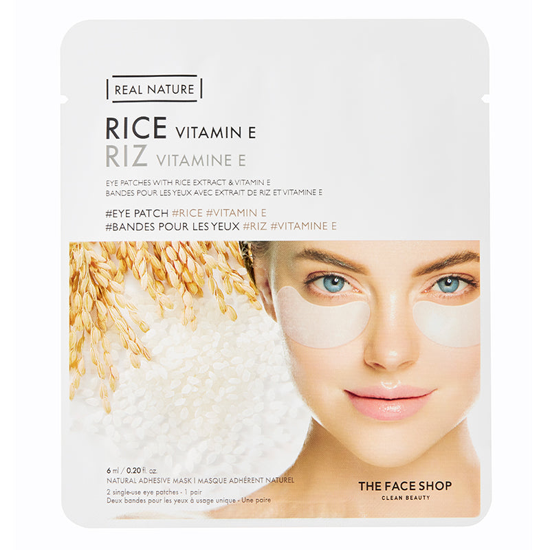 THE FACE SHOP Real Nature Rice Vitamin E Eye Patch | BONIIK Best Korean Beauty Skincare Makeup Store in Australia