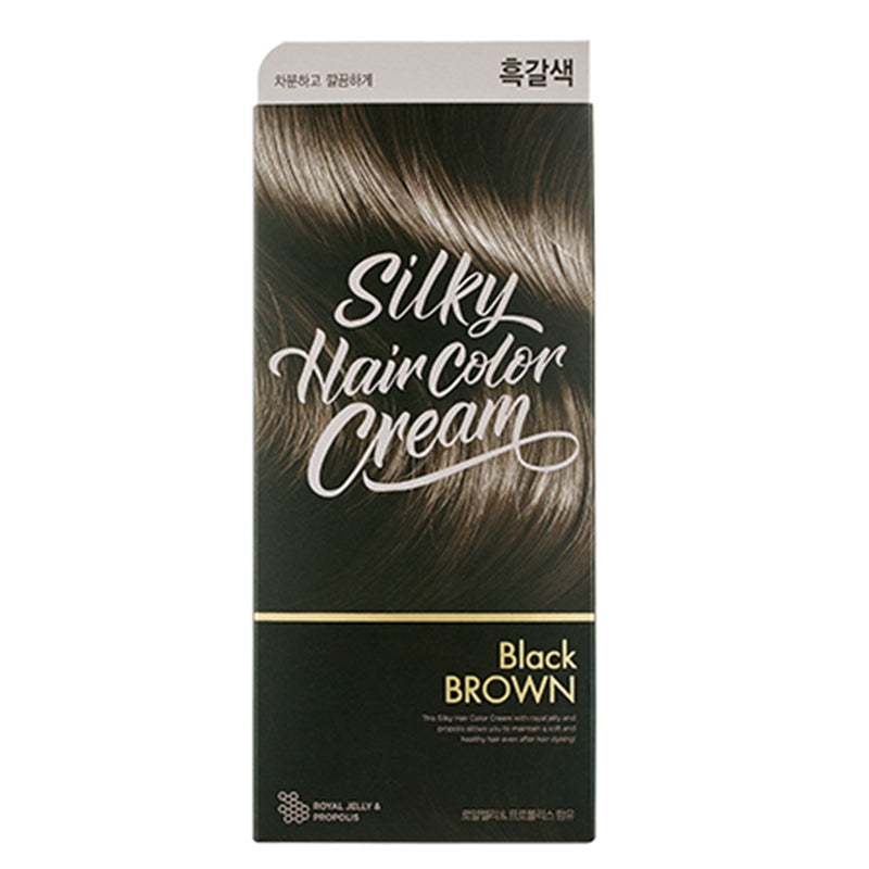 THE FACE SHOP Silky Hair Color Cream Black Brown | Hair Dye | BONIIK Best Korean Beauty Skincare Makeup Store in Australia